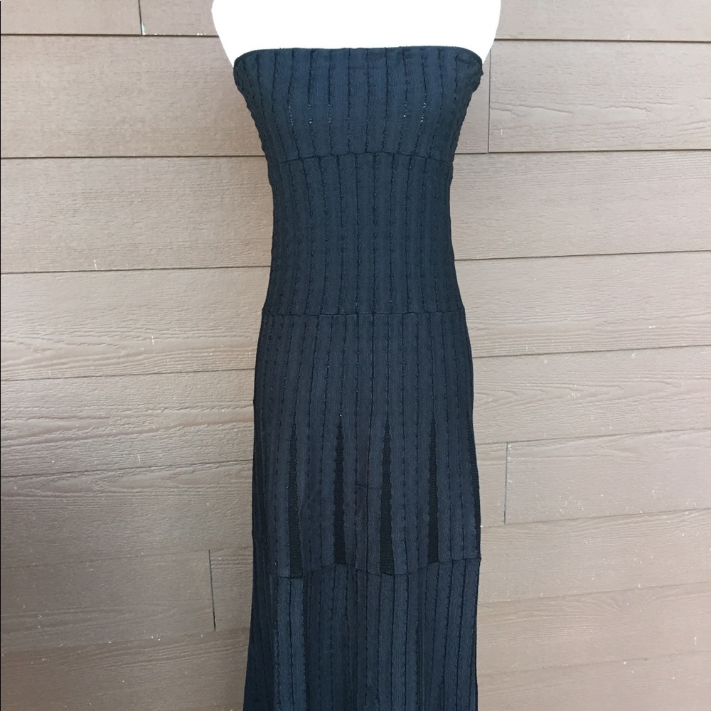 Pepa Pombo black strapless maxi dress size small